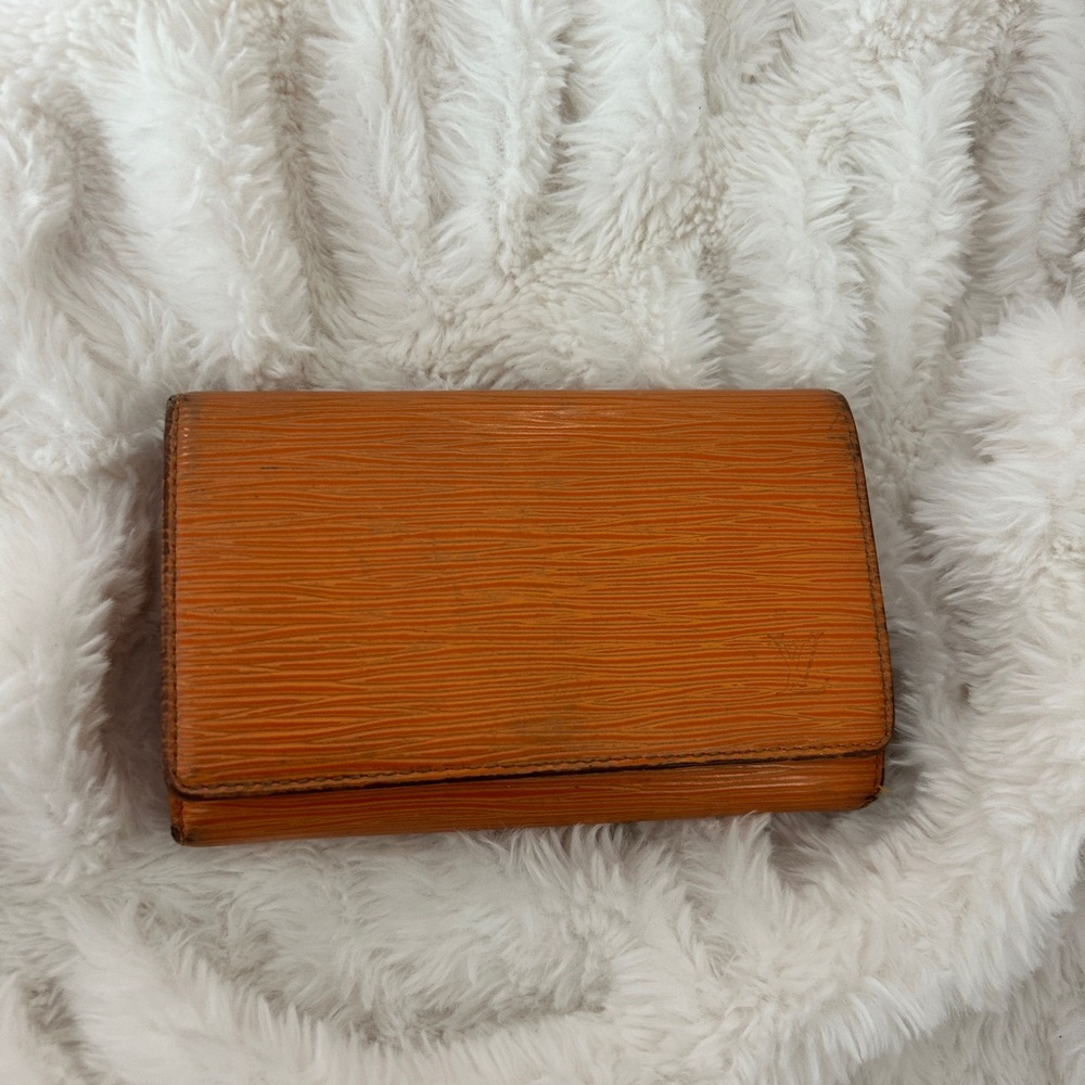 Louis Vuitton Orange Leather Wallet